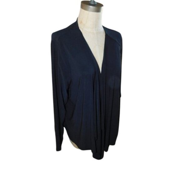Attitudes by Renee Size 2X Black Plus Size Slinky Stretchy Cardigan Style top NW - Picture 2 of 2
